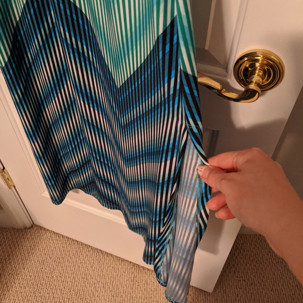 Vince Camuto Blue and Green Maxi Dress - Picture 7 of 12